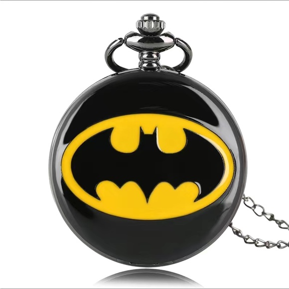 Batman Pocket Pendant Watch Quartz Flip Open Watch With Chain DC Comics Unisex - Picture 6 of 16